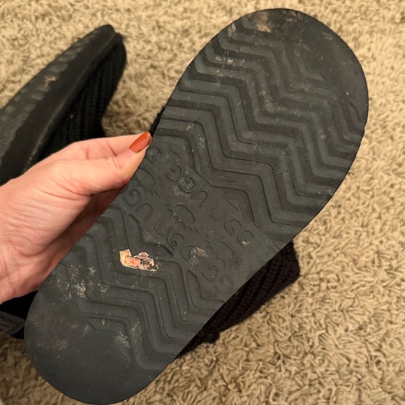 UGG Black Knit Boots with Buttons - Picture 7 of 11